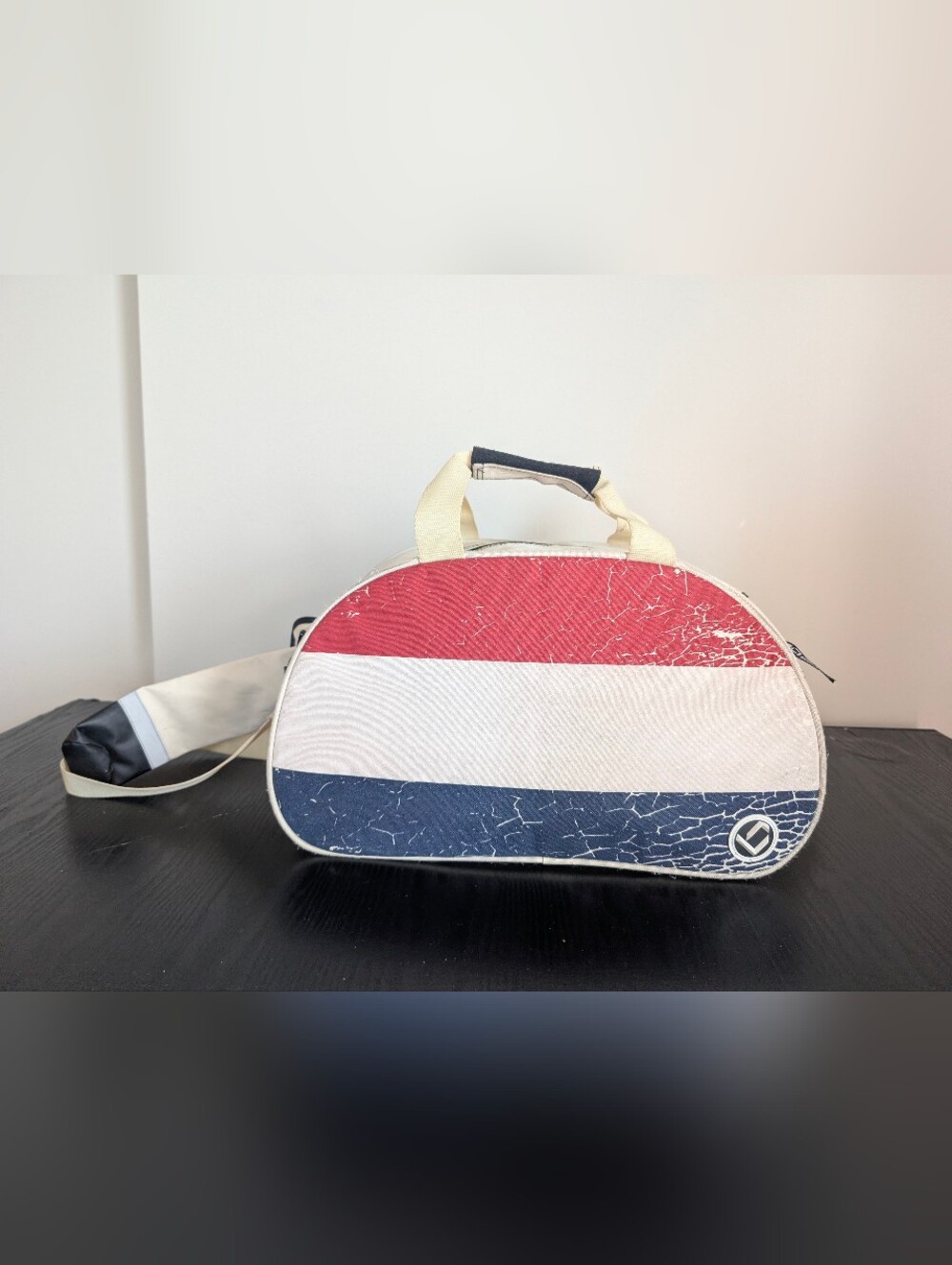 Vintage BRABO Hockey Flag Bag Duffel  Dutch Theme Leopard Print Lining Y2K